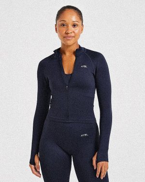 Balance V3 Seamless Zip Jacket - Navy: The Ultimate Sculpting Workout Essential