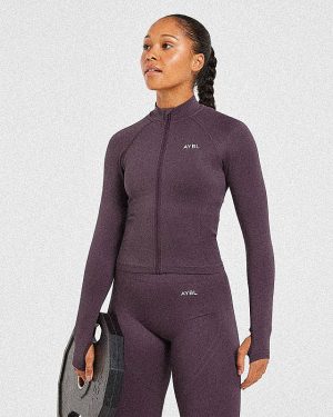 Balance V3 Seamless Zip Jacket - Purple: The Ultimate Sculpting Activewear