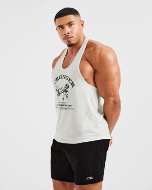 Bench Press Stringer - Muted Mint: The Ultimate Lifter's Tank