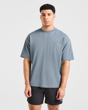 Blur Oversized T-Shirt - Steel Blue: The Ultimate Comfort & Style Statement