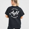 Body Achieve Mind Believe Oversized T-Shirt - Black