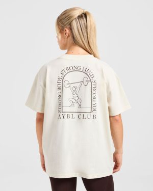 Body, Mind, You Oversized T-Shirt: The Ultimate Beige/Brown Essential