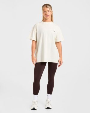 Body, Mind, You Oversized T-Shirt: The Ultimate Beige/Brown Essential