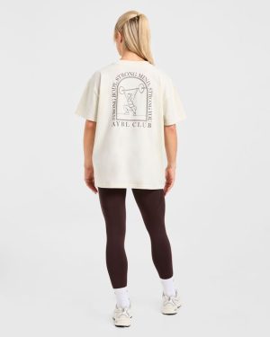 Body, Mind, You Oversized T-Shirt: The Ultimate Beige/Brown Essential
