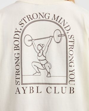 Body, Mind, You Oversized T-Shirt: The Ultimate Beige/Brown Essential