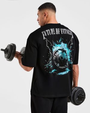 Breaking Weights Oversized T-Shirt - Premium Black Cotton