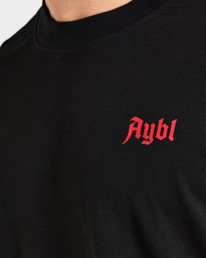 Built for Lifters Oversized T Shirt - Black/Red: The Ultimate Gym Essential