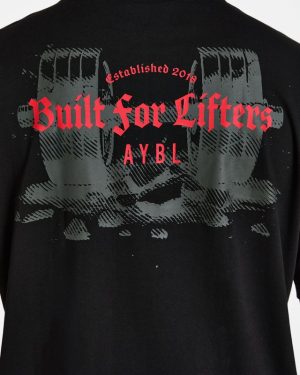 Built for Lifters Oversized T Shirt - Black/Red: The Ultimate Gym Essential
