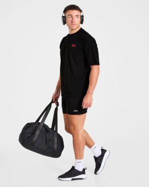 Built for Lifters Oversized T Shirt - Black/Red: The Ultimate Gym Essential