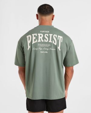 Cam Kissel x Persist Oversized T Shirt - Vintage Sage: The Ultimate Streetwear Essential