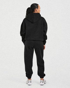 Classic Plush Oversized Hoodie - Black