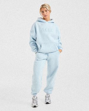 Classic Plush Oversized Hoodie - Pastel Blue
