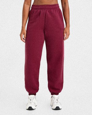 Classic Plush Oversized Joggers - Muted Raspberry: The Ultimate Comfort Staple