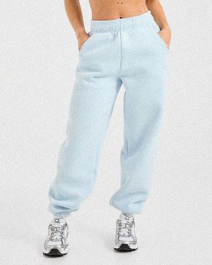 Classic Plush Oversized Joggers - Pastel Blue: The Ultimate Comfort Staple