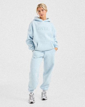Classic Plush Oversized Joggers - Pastel Blue: The Ultimate Comfort Staple