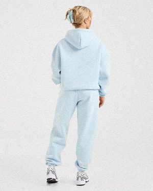 Classic Plush Oversized Joggers - Pastel Blue: The Ultimate Comfort Staple