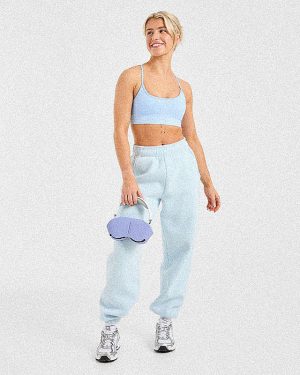 Classic Plush Oversized Joggers - Pastel Blue: The Ultimate Comfort Staple