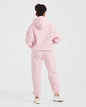 Classic Plush Oversized Joggers - Pastel Pink