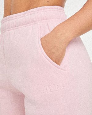 Classic Plush Oversized Joggers - Pastel Pink
