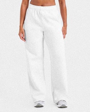 Classic Plush Oversized Straight Leg Joggers - Heather Grey