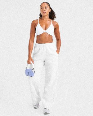 Classic Plush Oversized Straight Leg Joggers - Heather Grey