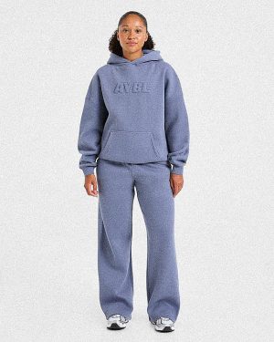 Classic Plush Oversized Straight Leg Joggers - Slate