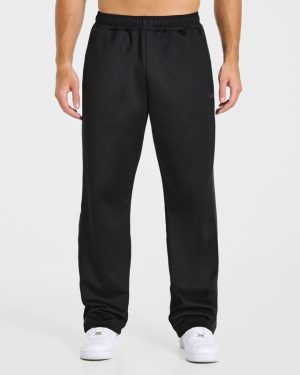 Classic Track Straight Leg Joggers - Black/Charcoal