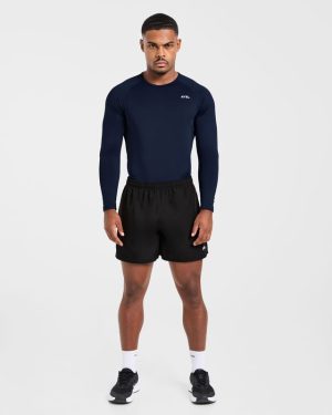 Navy Compression Long Sleeve T-Shirt: Ultimate Performance & Muscle Definition