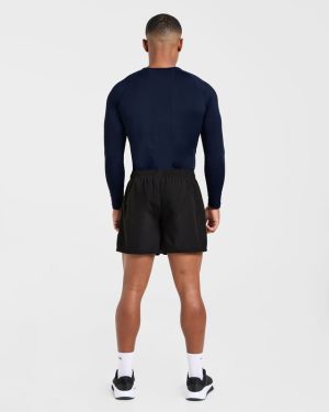 Navy Compression Long Sleeve T-Shirt: Ultimate Performance & Muscle Definition