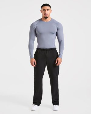 Slate Grey Compression Long Sleeve T-Shirt | Advanced Muscle Support
