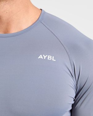 Slate Grey Compression Long Sleeve T-Shirt | Advanced Muscle Support