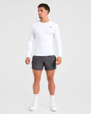 Performance White Compression Long Sleeve T-Shirt for Elite Training