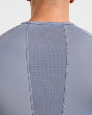 Slate Grey Compression Long Sleeve T-Shirt | Advanced Muscle Support