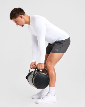 Performance White Compression Long Sleeve T-Shirt for Elite Training