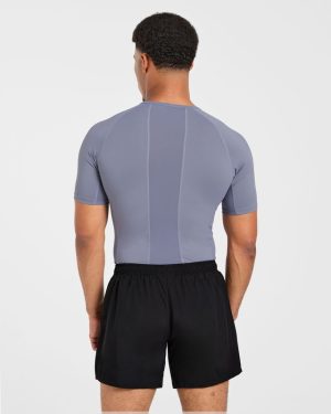 Slate Grey Compression T-Shirt: Ultimate Performance & Muscle Definition