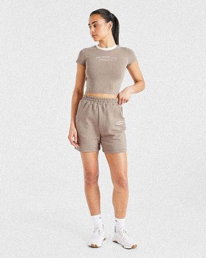 Courtside Baby Tee - Mocha: The Ultimate Blend of Sporty Chic and Everyday Comfort
