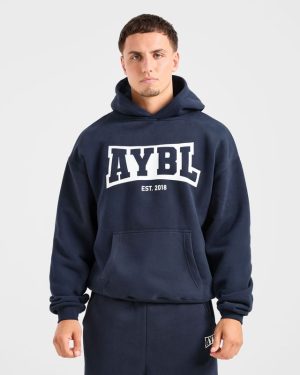 Academy Oversized Hoodie - Navy: The Ultimate Blend of Comfort and Style