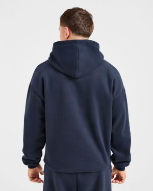 Academy Oversized Hoodie - Navy: The Ultimate Blend of Comfort and Style