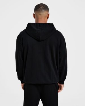 Craft Oversized Zip Up Hoodie - Black: The Ultimate Comfort Statement
