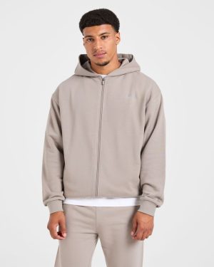 Craft Oversized Zip Up Hoodie - Fog: The Ultimate Comfort Staple