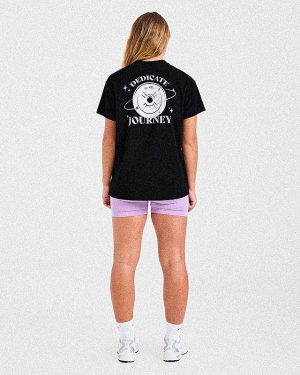 Dedicate To The Journey Oversized T Shirt - Black