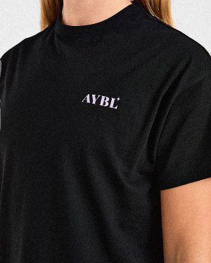 Dedicate To The Journey Oversized T Shirt - Black
