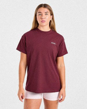 Dedicate To The Journey Oversized T Shirt - Burgundy