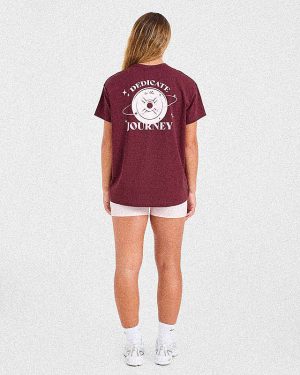 Dedicate To The Journey Oversized T Shirt - Burgundy