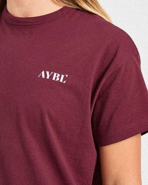 Dedicate To The Journey Oversized T Shirt - Burgundy