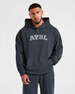 Elite Heavy Blue Hoodie - Premium Enzyme Washed Cotton