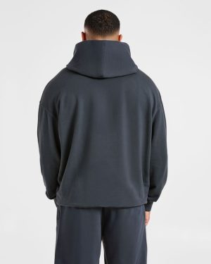 Elite Heavy Blue Hoodie - Premium Enzyme Washed Cotton