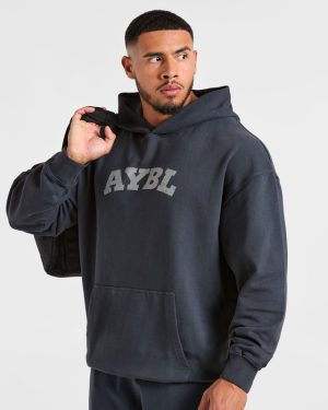 Elite Heavy Blue Hoodie - Premium Enzyme Washed Cotton