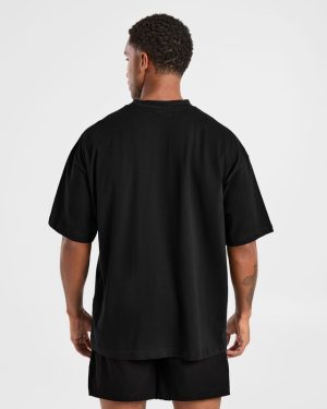 Elite Oversized T-Shirt: The Ultimate Black/Charcoal Gym Essential