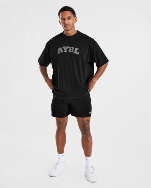 Elite Oversized T-Shirt: The Ultimate Black/Charcoal Gym Essential